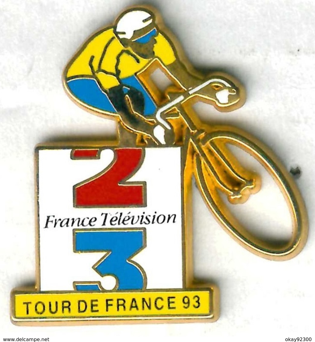 Pin's Média Télévision France 2 France 3 Tour De France 1993 Vélo Cyclisme Cycling (signé Decat) - Cyclisme