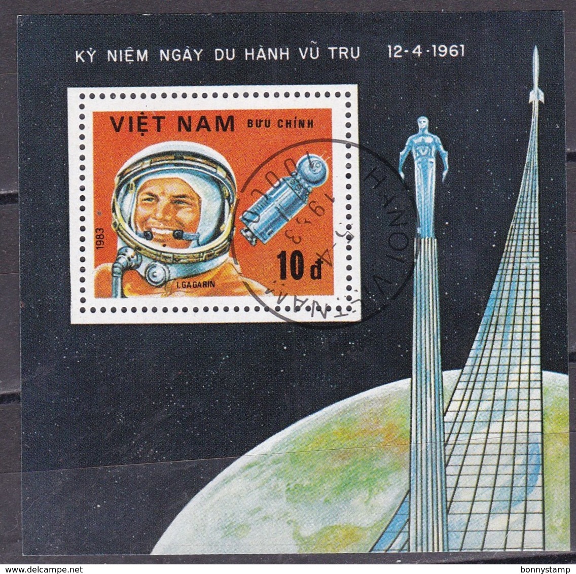 Viet Nam, 1983 - 10d Gagarin, Foglietto - Nr.1281 Usato° - Vietnam