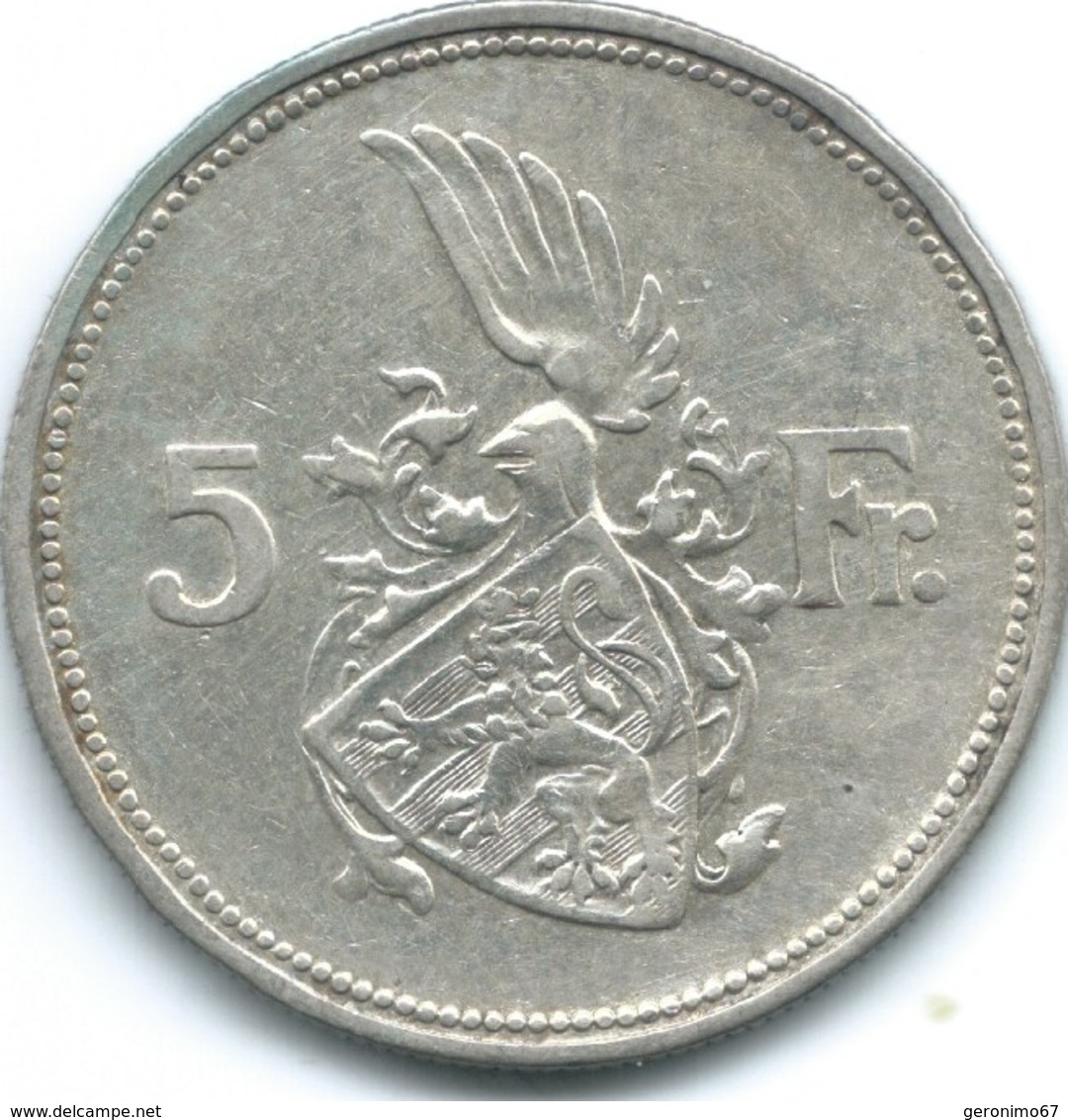 Luxembourg - Charlotte - 1929 - 5 Francs - KM38 - Luxembourg