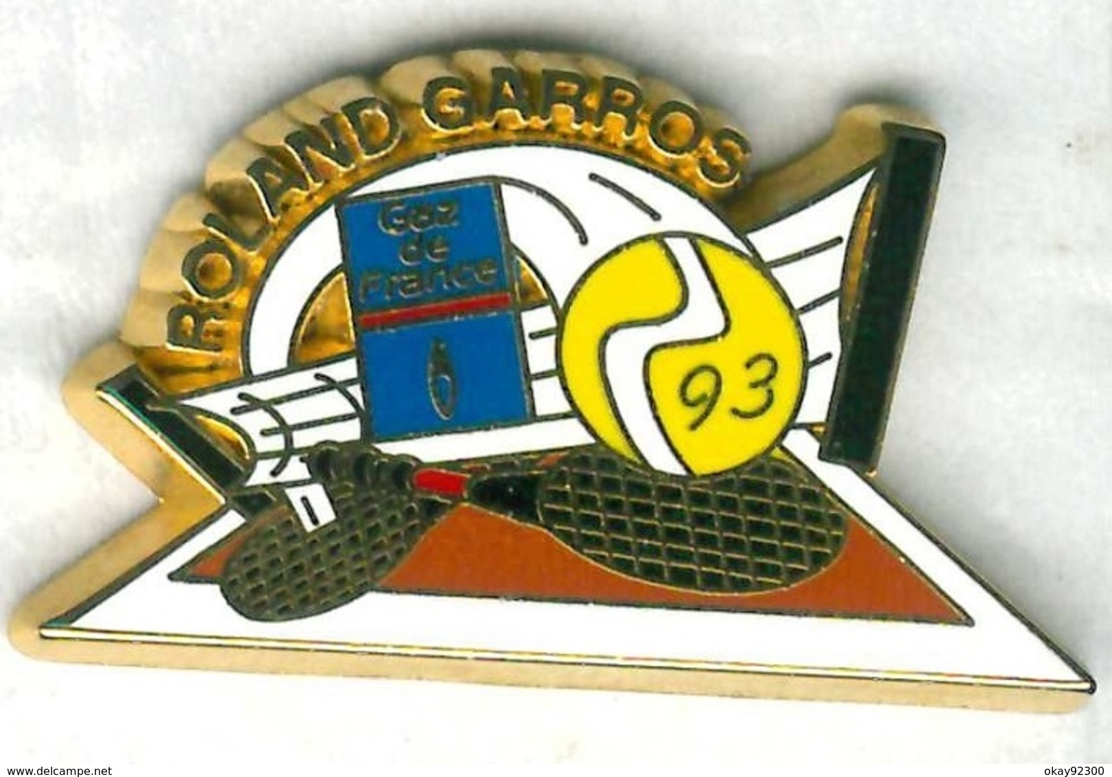 Pin's Tennis Roland Garros 1993 GDF Gaz De France - Tennis