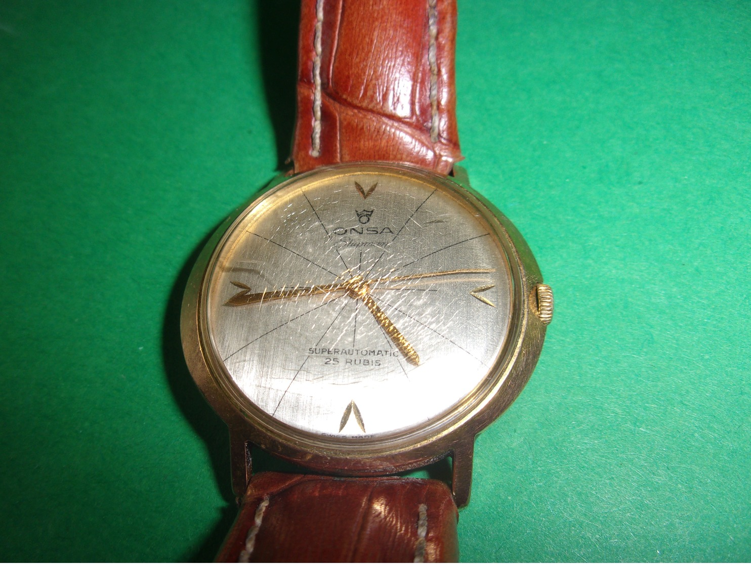 MONTRE ONSA SHIPMAN  SUPERAUTOMATIC 25 RUBIS PLAQUE OR WATERPROOF SWISS 1183 SUISSE BEL ETAT FONCTIONNEMENT - Watches: Old