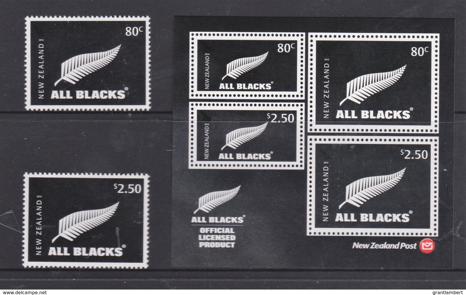 New Zealand 2014 ALL BLACKS Rugby Set Of 2 + Minisheet MNH - Unused Stamps