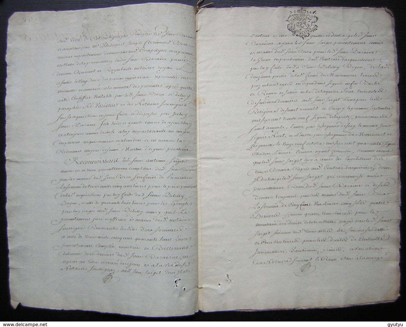 1742 Crespy (Crépy En Valois) Acquiescement Entre Antoine Saiget De Compiègne Et Gabriel Deraisme De Senlis - Manuscripts