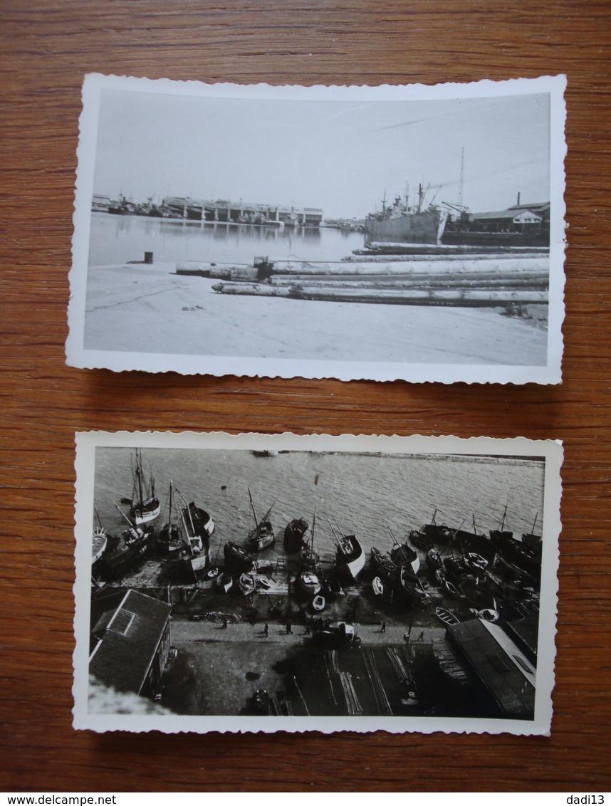 2 Photos De La Rochelle Août 1945 - La Pallice Base Sous-marine Allemande, Liberty Ship Et Chantiers Navals - Guerre, Militaire