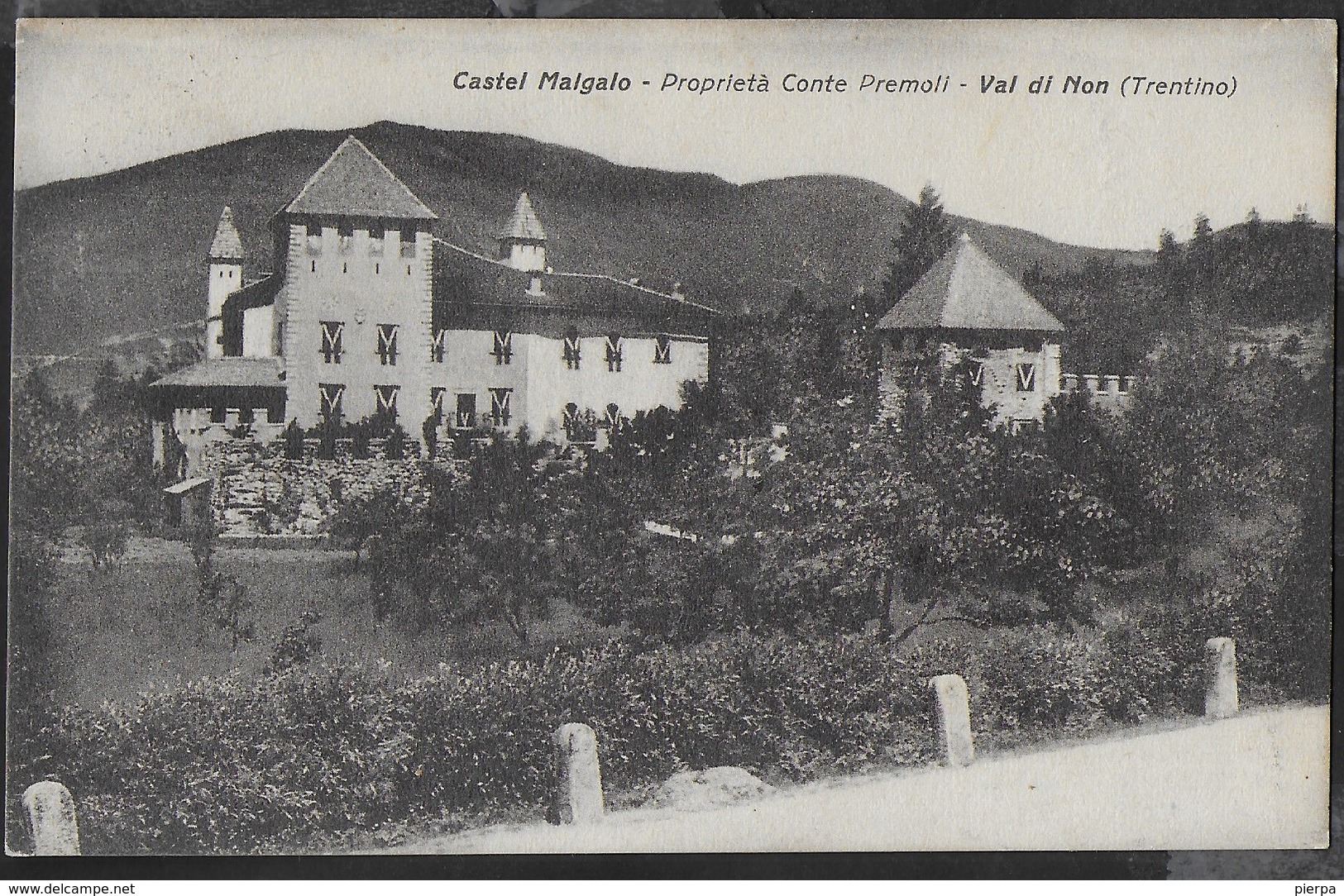 CASTEL MALGALO - VAL DI NON - FORMATO PICCOLO - FOTO ANDRIONE CLES  - VIAGGIATA DA TERRES /TRENTO 01.04.1929 - Châteaux