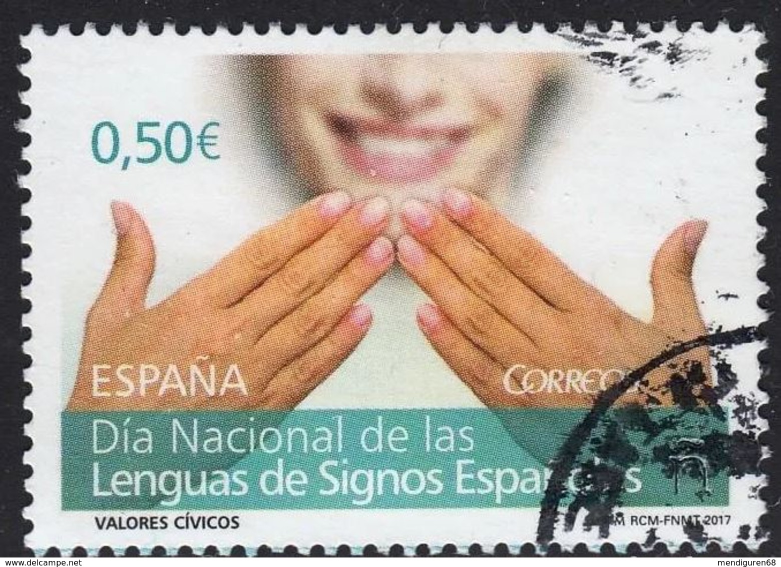 ESPAGNE SPANIEN SPAIN ESPAÑA 2017 CIVIC VALUES: NATIONAL DAY OF THE SPANISH SIGN LANGUAGES USED ED 5155 YV 4881 - Usados