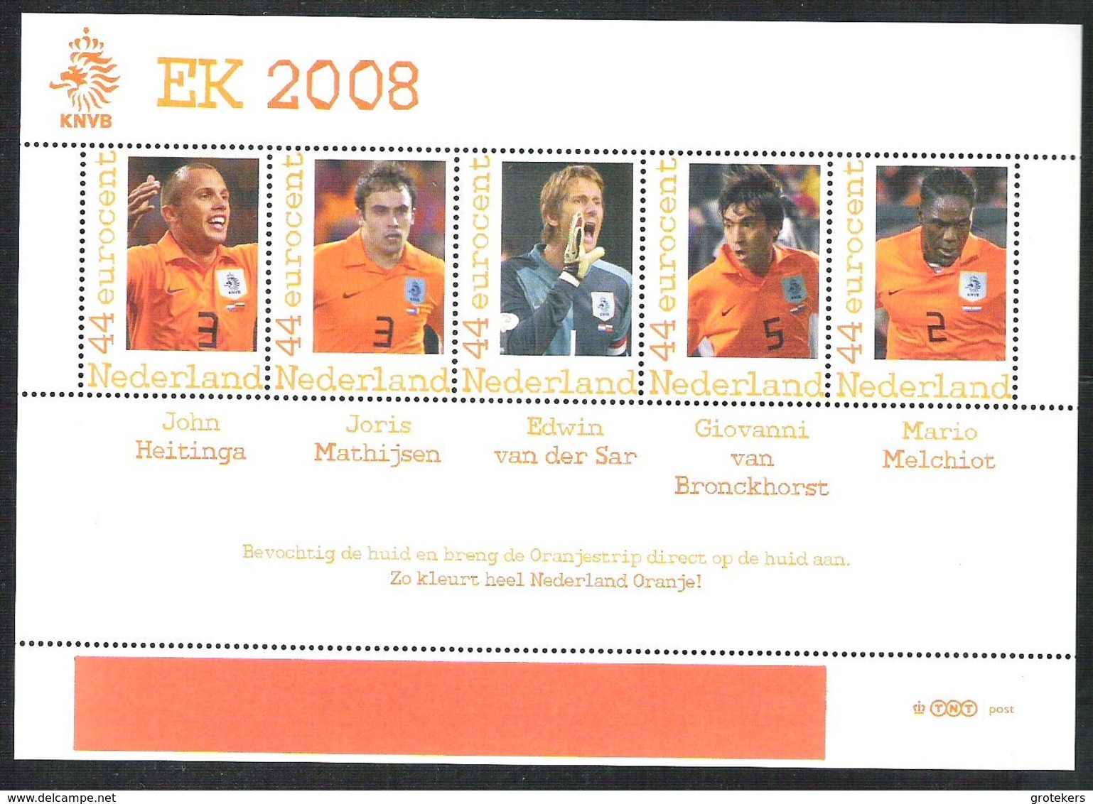 Soccer European Championship 2008 all the Dutch players on 4 leaflets ** van Persie, van der Vaart, Kuyt, Sneyder a.s.o.