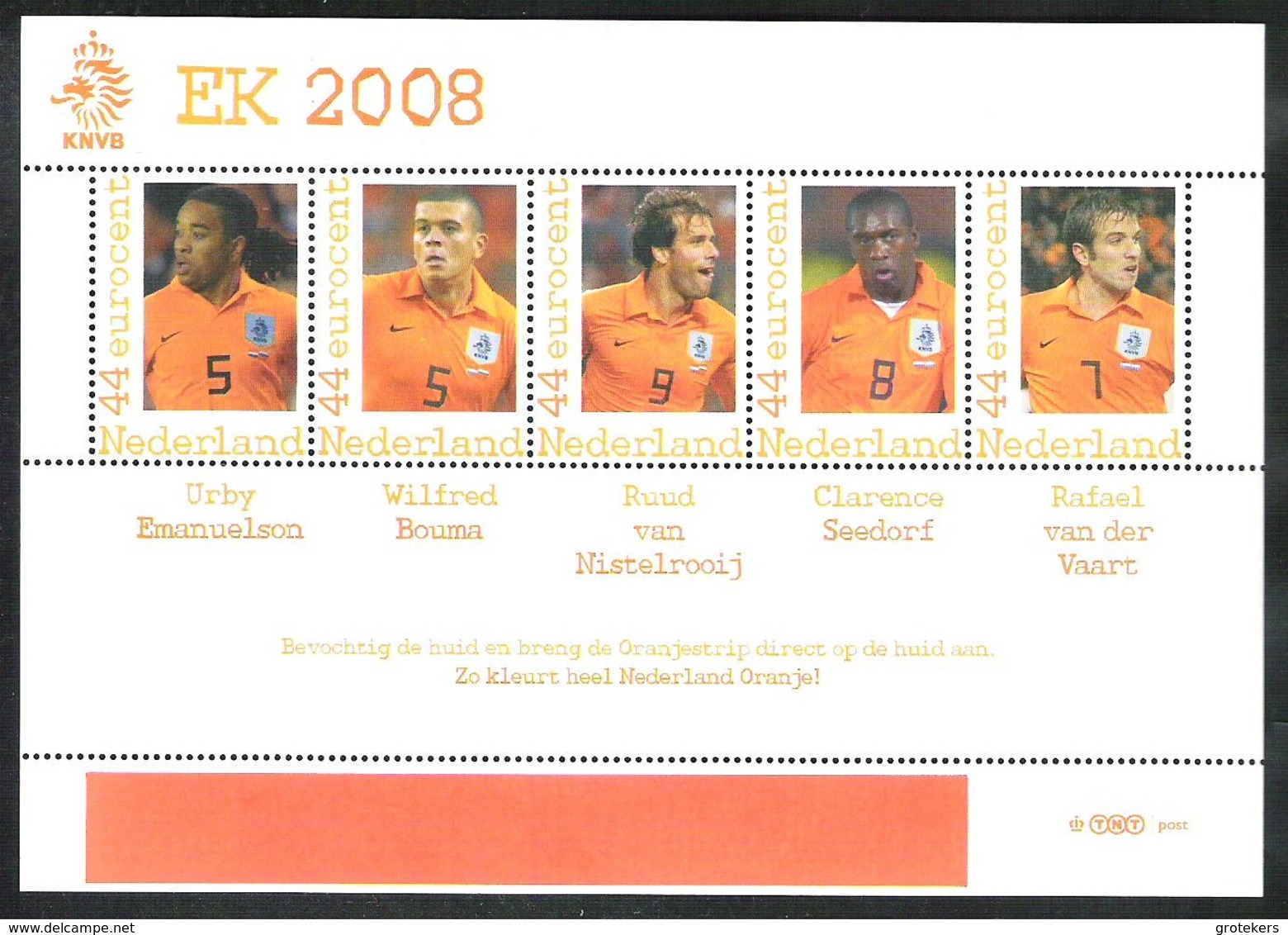 Soccer European Championship 2008 all the Dutch players on 4 leaflets ** van Persie, van der Vaart, Kuyt, Sneyder a.s.o.