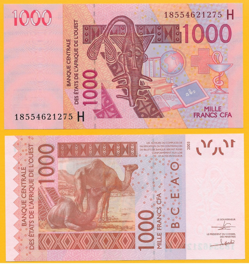 West African States 1000 Francs Niger (H) P-615H 2018 UNC Banknote - West African States