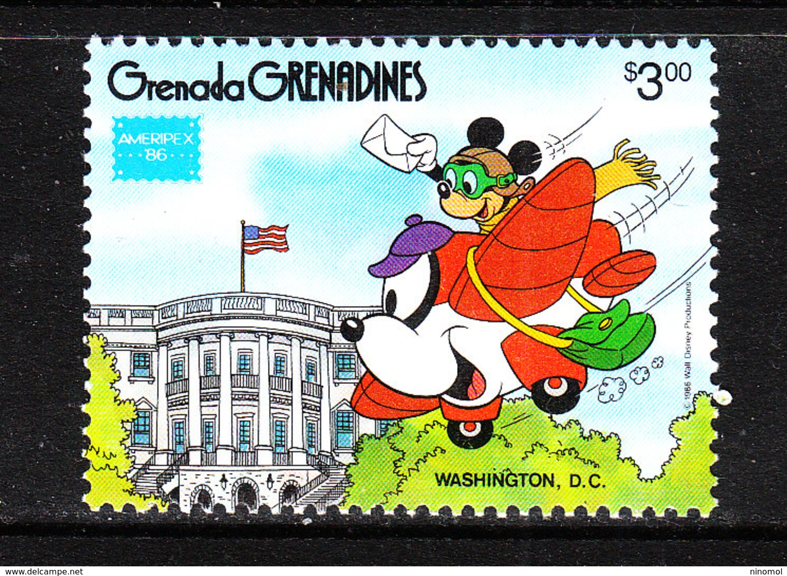 Grenadine Grenada  - 1971. Topolino In Aereo Su Washington. Mickey Flying Over Washington. MNH - Disney