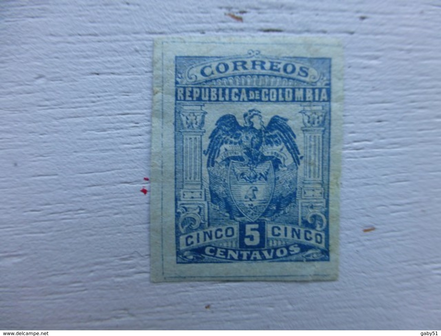 Colombie Timbre Non Dentelé, 5 Centavos Bleu ; Ref ALB01 - Colombia