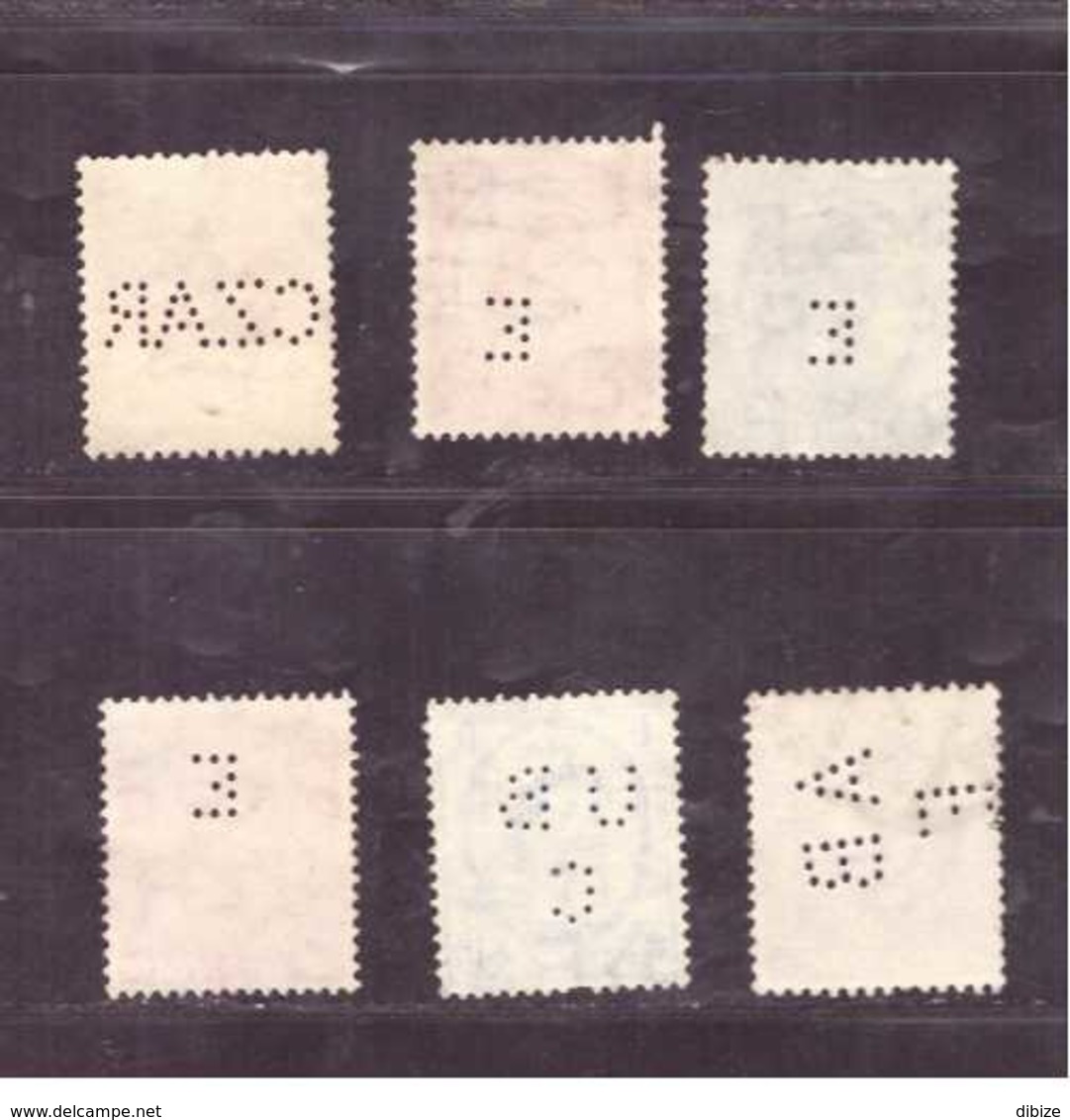 6 Timbres Perforés. Royaume Uni. Egypte. - Perforadas