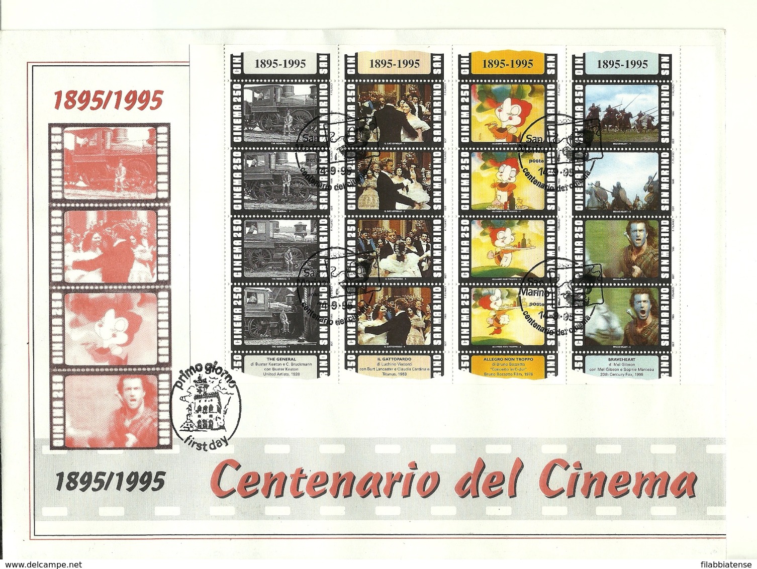 1995 - San Marino BF 51 Centenario Del Cinema - FDC   ----- - Cinema