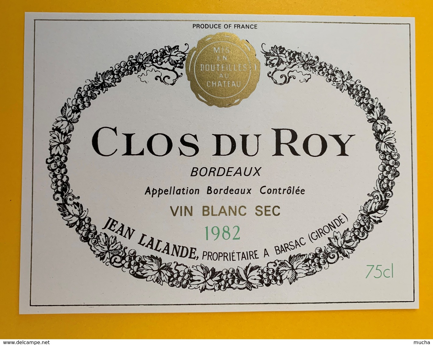 10625 - Clos Du Roy Blanc Sec 1982 - Bordeaux