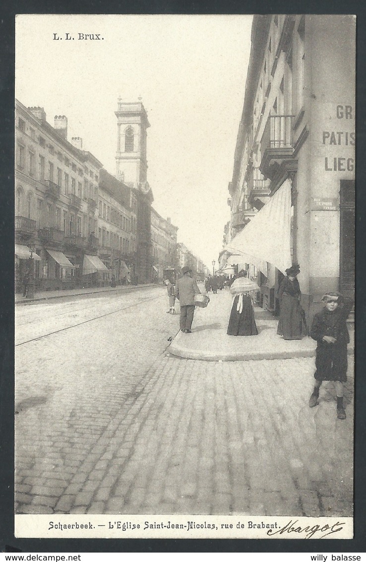 +++ CPA - Brussel - SCHAERBEEK - SCHAARBEEK - Eglise St Jean Nicolas - Rue De Brabant   // - Schaerbeek - Schaarbeek