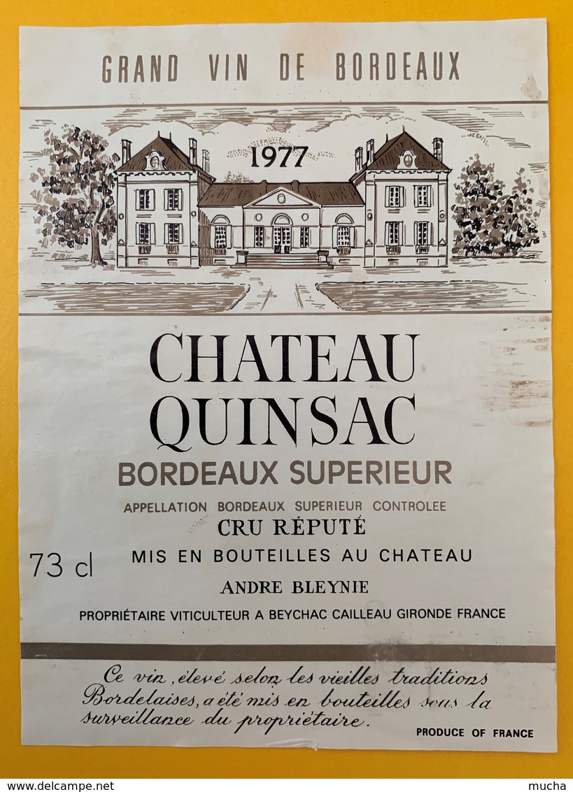 10626  - Château Quinsac 1977 - Bordeaux