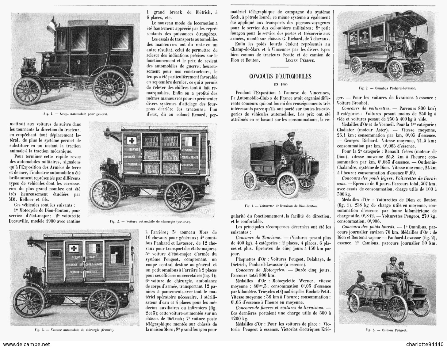 ESSAIS MILITAIRES D'AUTOMOBILES En 1900 Et CONCOURS  D'AUTOMOBILES   1901 - Fahrzeuge