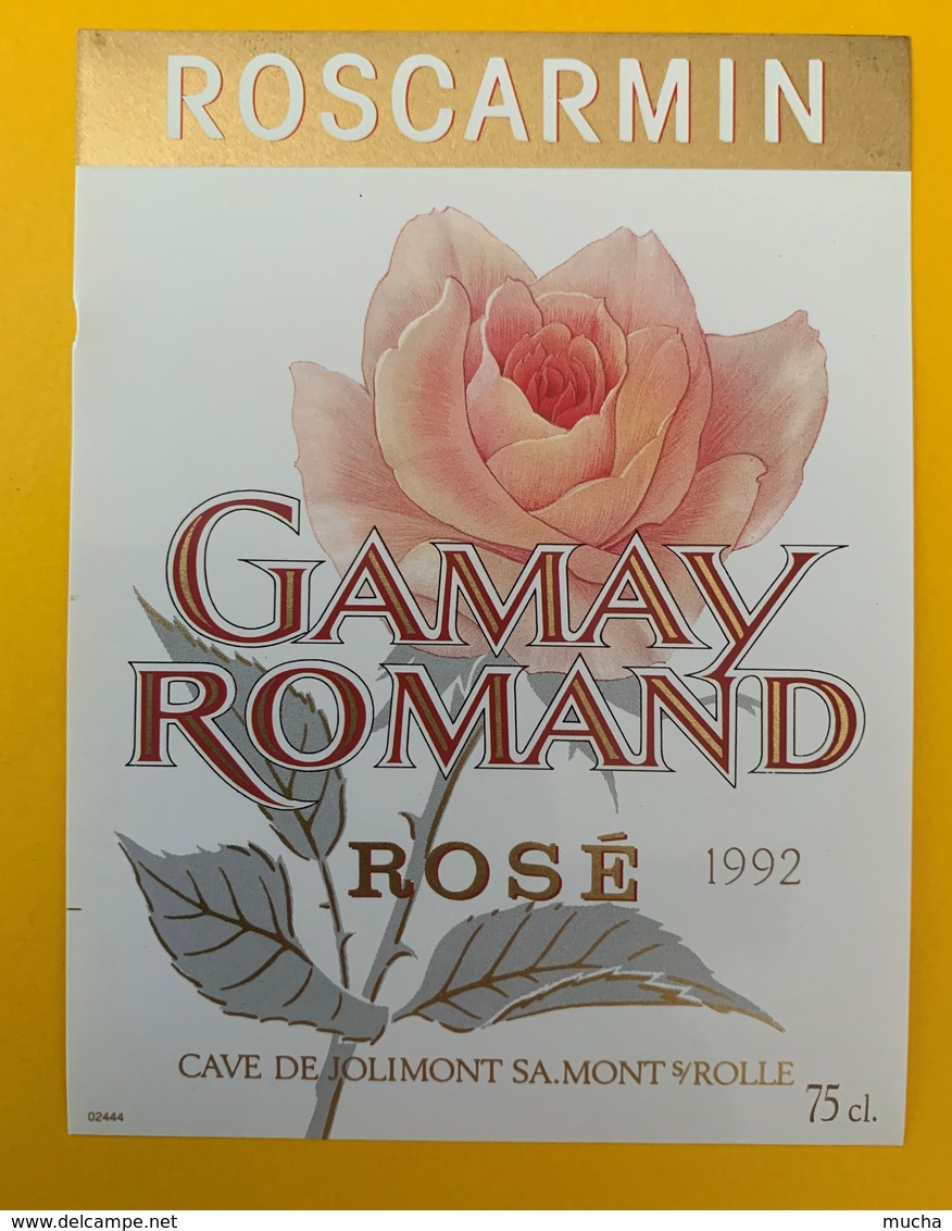 10636  - Roscarmin Gamay Romand Rosé 1992 Suisse - Rozen