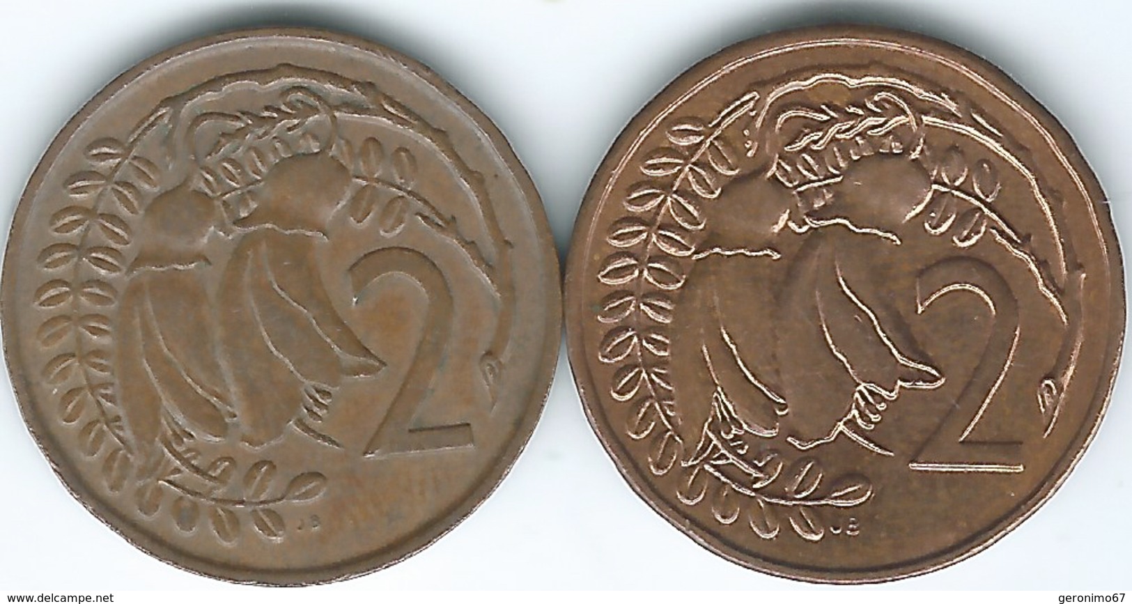 New Zealand - Elizabeth II - 2 Cents - 1975 (KM32) & 1987 (KM59) - Nueva Zelanda