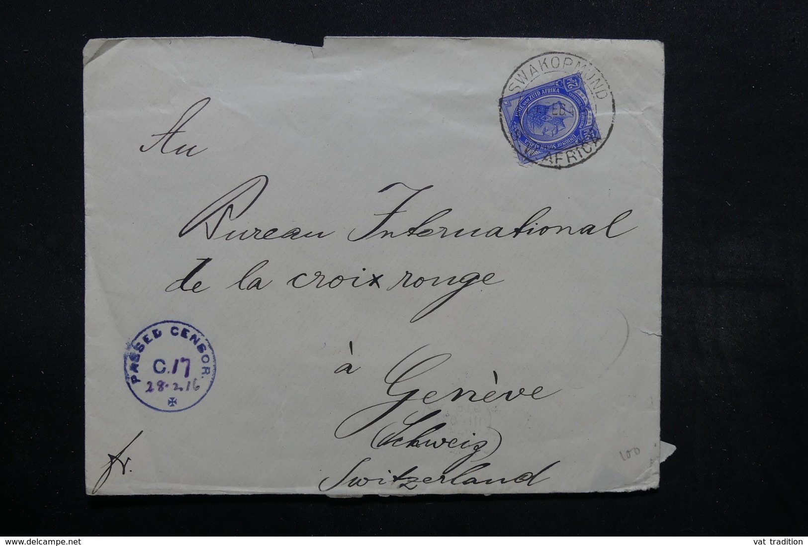 AFRIQUE DU SUD - Enveloppe De Swakopmund Pour La Suisse En 1916 Avec Contrôle Postal - L 32552 - Lettres & Documents