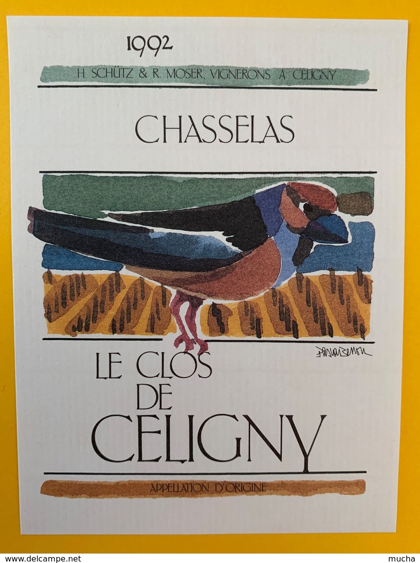 10646  - Chasselas 1992 Le Clos De Céligny  Suisse - Autres & Non Classés