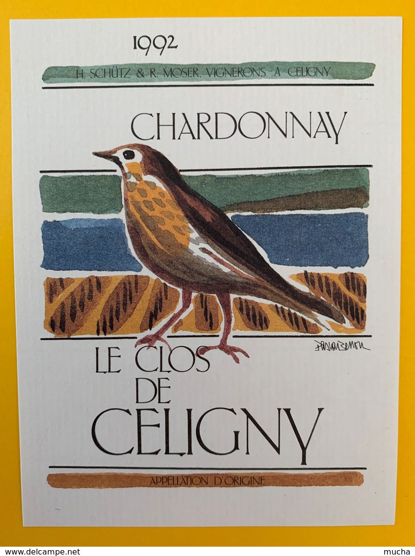 10647  - Chardonnay  1992 Le Clos De Céligny  Suisse - Autres & Non Classés