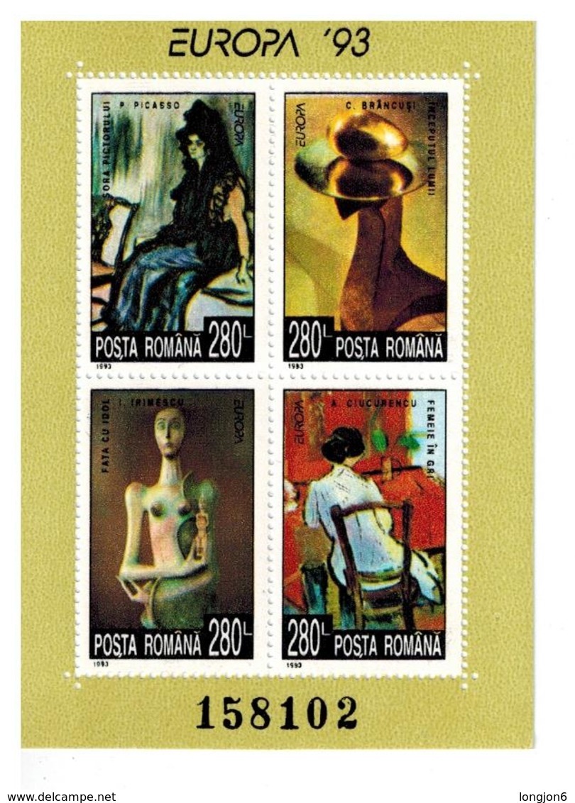 ROMANIA FOGLIETTO EUROPA 1993 NUOVO MNH** - Blocchi & Foglietti