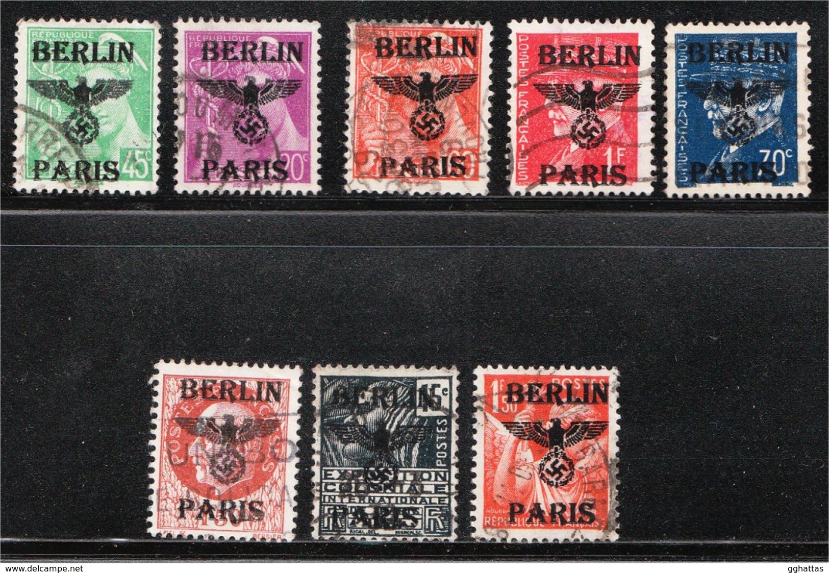 Surcharge Berlin Paris Sur Timbres De France - Faux (Forgery) - Altri & Non Classificati