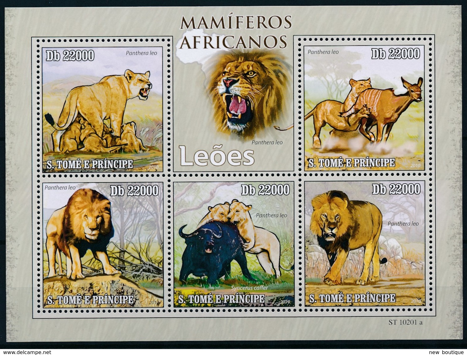 NB - [401726]TB//**/Mnh-Sao Tomé-et-Principe 2009 - Mammifères Africain, Lions - Big Cats (cats Of Prey)