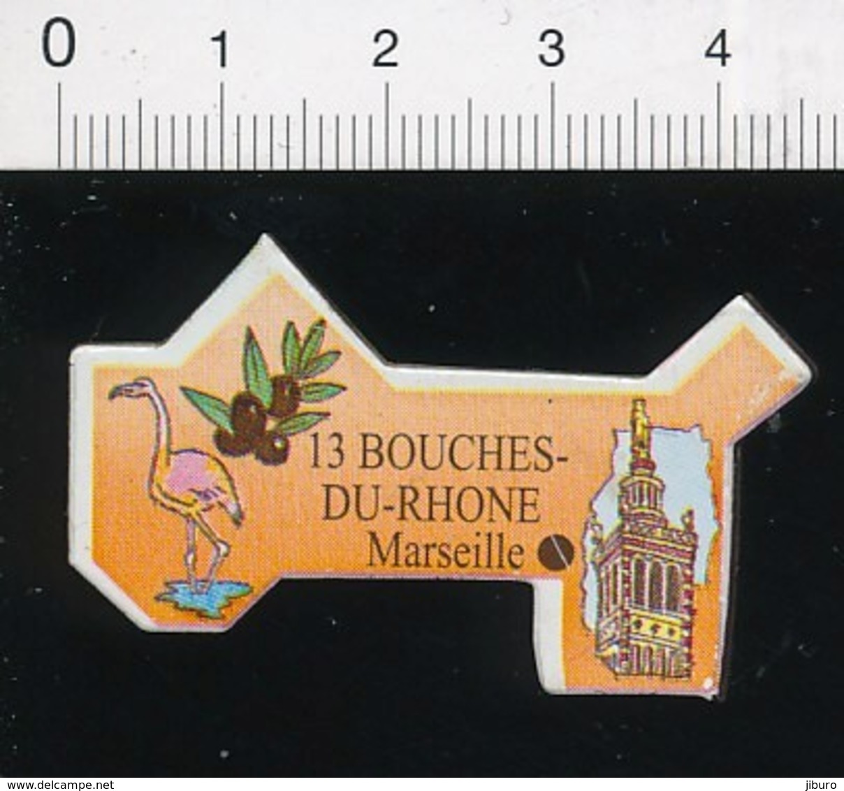 Magnet Le Gaulois Carte Géographique Département Bouches-du-Rhône Flamant Rose Culture Des Olives 01-mag3 - Magnets