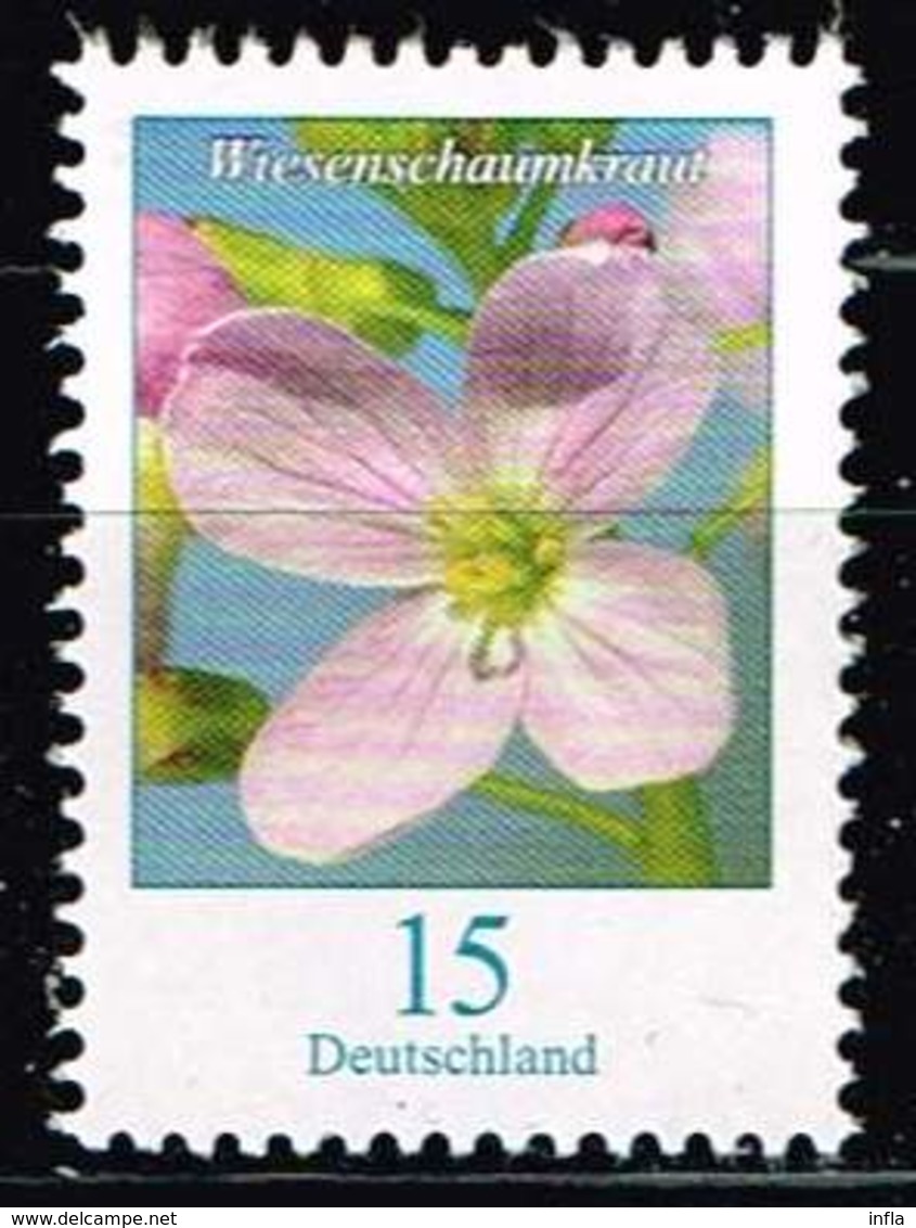 Bund 2018, Michel# 3424 R **  Serie „Blumen“: Wiesenschaumkraut Mit Rollennummer - Neufs