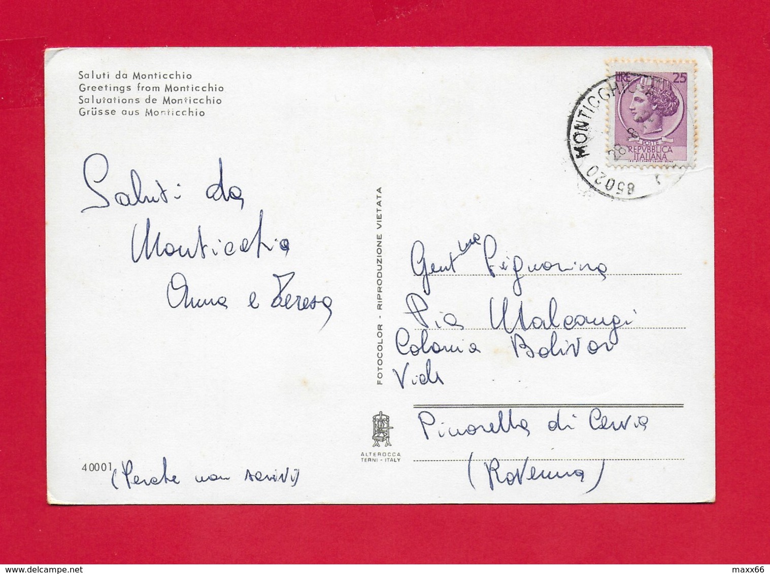 CARTOLINA VG ITALIA - Saluti Da MONTICCHIO (PZ) - Vedutine Multivue - Rionero In Vulture - 10 X 15 - ANN. 1972 - Greetings From...