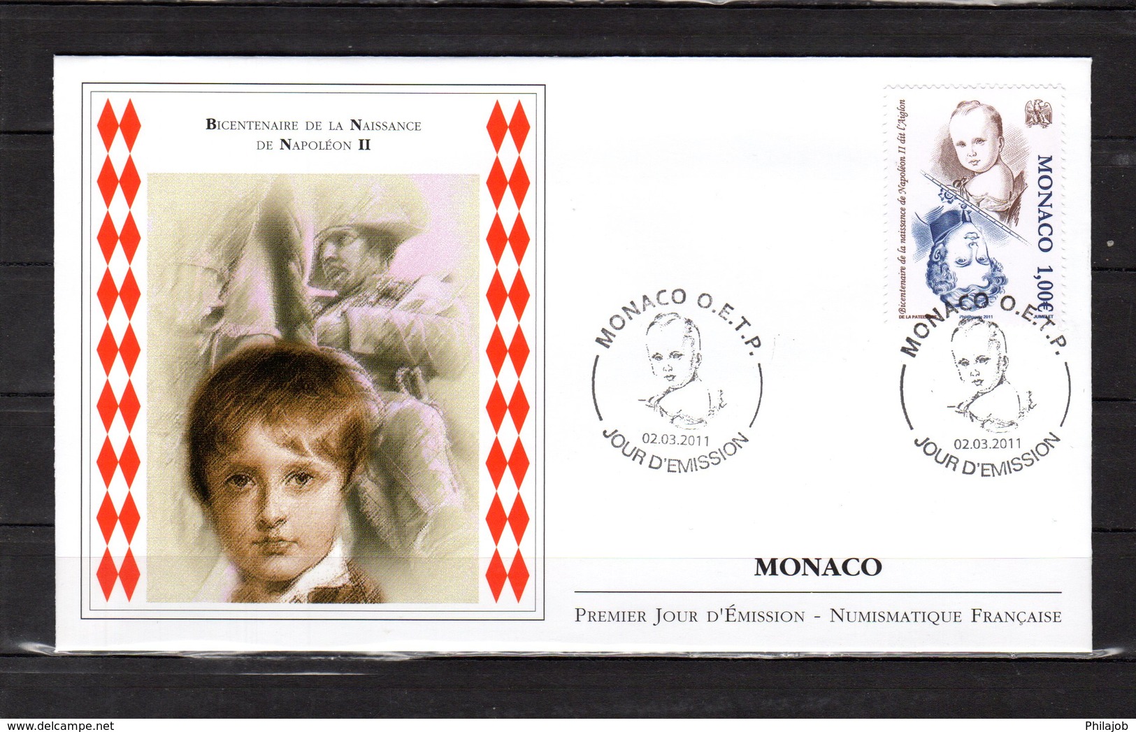 " 200 ANS DE LA NAISSANCE DE NAPOLEON II " Sur Enveloppe 1er Jour De MONACO De 2011. N° YT 2771. Parfait état. FDC - Napoleone