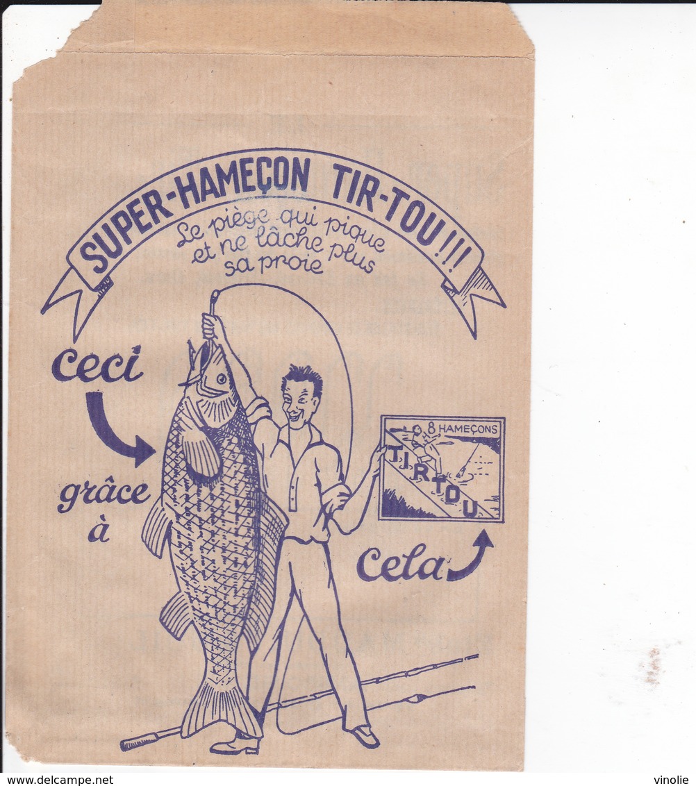 PIE.DOCS-DH.GF19-213 : POCHETTE PAPIER PUBLICITE  ETS MAUDUIT GUILLON AMBOISE. PECHE A LA LIGNE. TIR-TOU. BROCHET. - Altri & Non Classificati