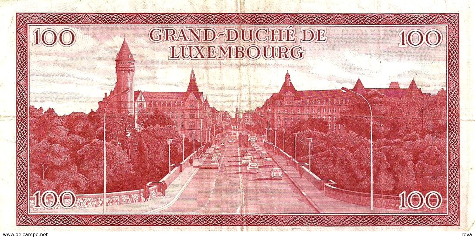 LUXEMBOURG 100 FRANCS RED MAN HEAD FRONT & CASTLE BACK DATED 15-07-1970 AVF P56 READ DESCRIPTION!! - Luxemburg