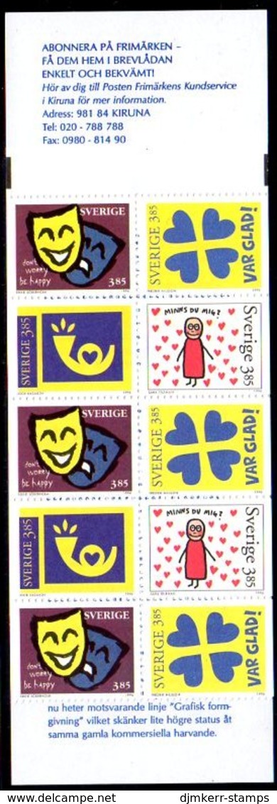 SWEDEN 1996 Greetings Stamps Booklet MNH / **.  Michel MH219 - 1981-..