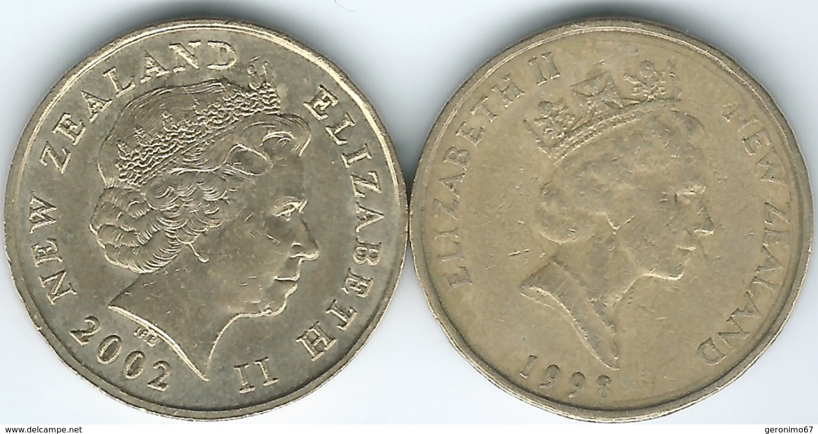 New Zealand - Elizabeth II - 2 Dollars - 1998 (KM79) & 2002 (KM121) - Security Edge - Nieuw-Zeeland