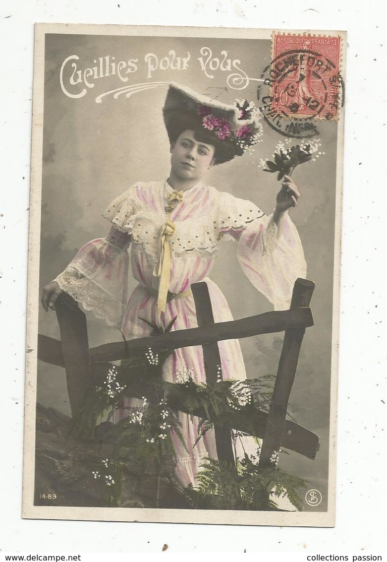 Cp, Fleurs , CUEILLIES POUR VOUS , Voyagée 1906 - Blumen