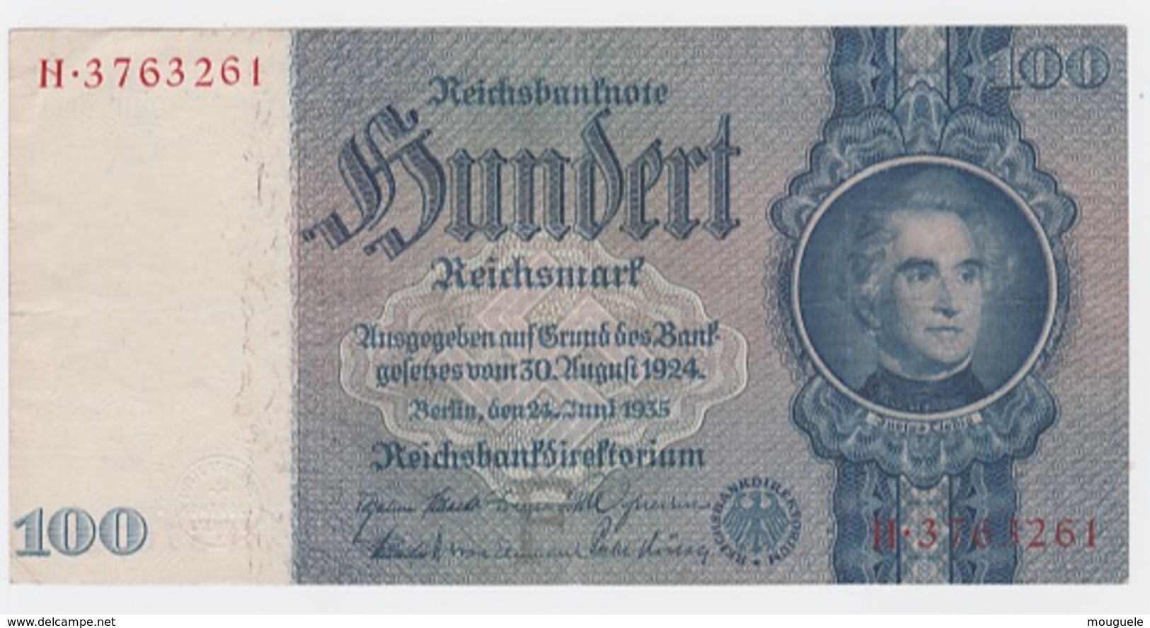 Billet De 100 Reischmark Pick 183  Du 30_8_1924 - Andere & Zonder Classificatie