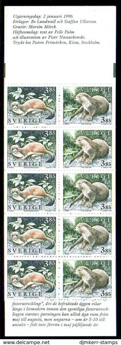 SWEDEN 1996 Wildlife Booklet MNH / **.  Michel MH212 - 1981-..