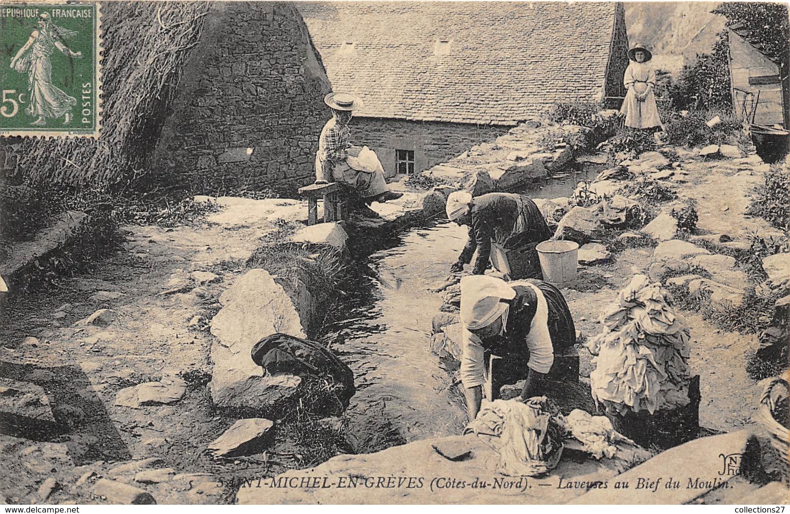 22-SAINT-MICHEL-EN-GREVE- LAVEURS AU BIEF DU MOULIN - Saint-Michel-en-Grève