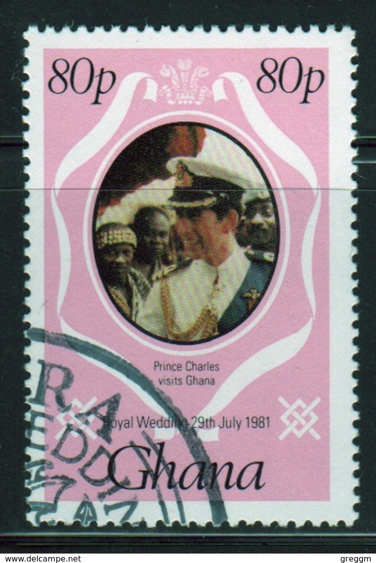 Ghana 1981 Single 80p Stamp From The Royal Wedding Set. - Ghana (1957-...)