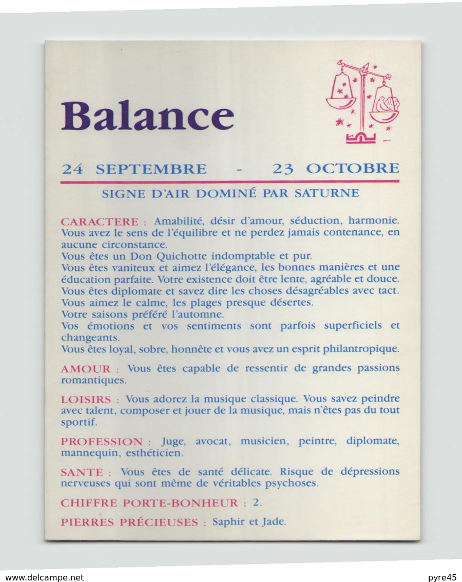 BALANCE - Astrologie