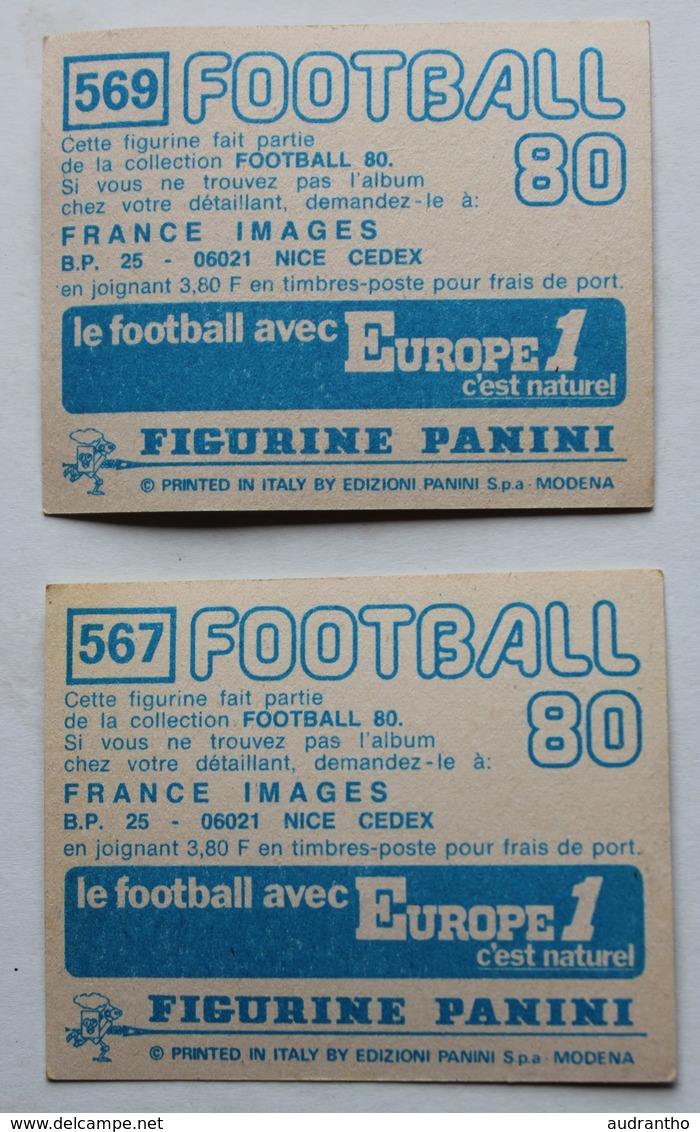 2 Vignette Autocollante Figurine Panini Football 80 équipe De Toulouse Daniel Lacroix Andre Tota Jean Diaz Léon Maier - Edition Française