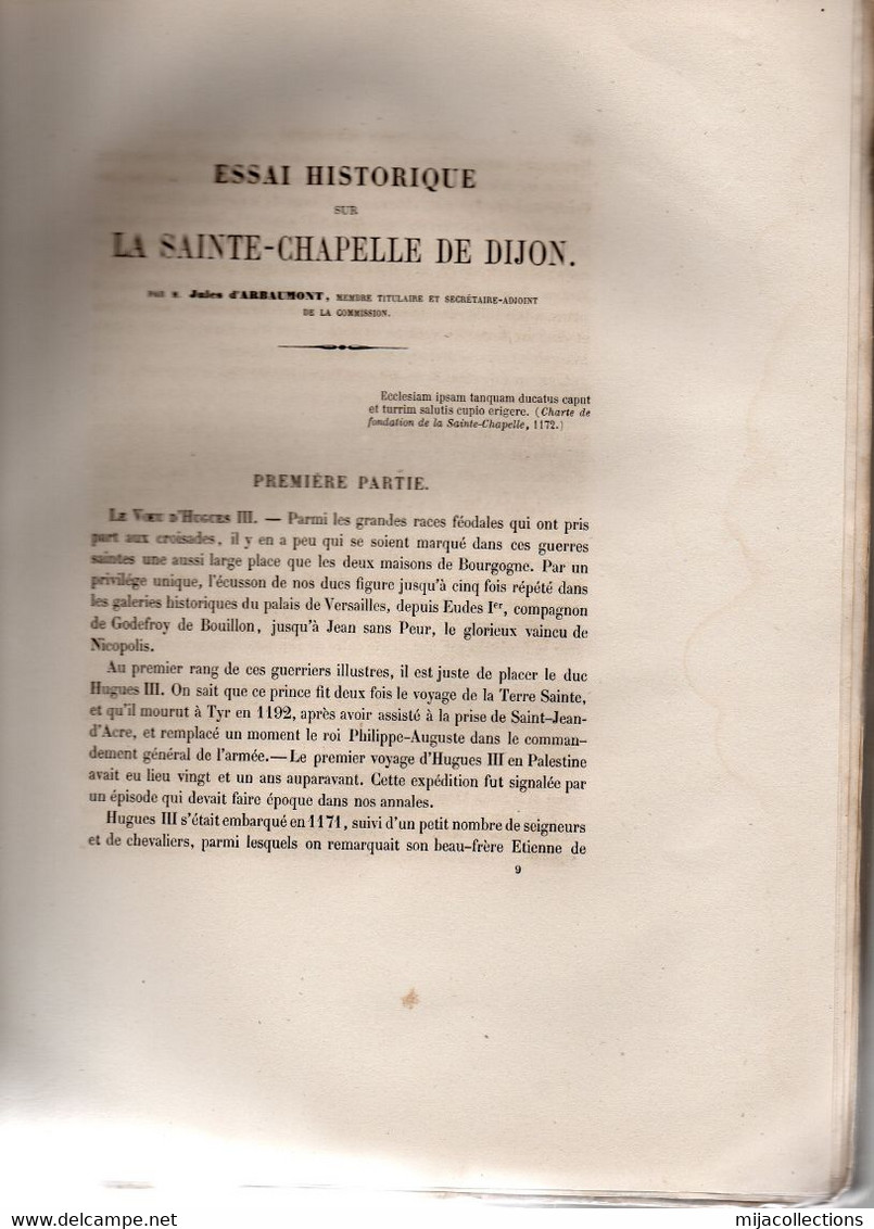 MEMOIRES DE LA COMMISSION DES ANTIQUITES DE LA COTE D'OR-tome SIXIEME-2ème Livraison - 1801-1900