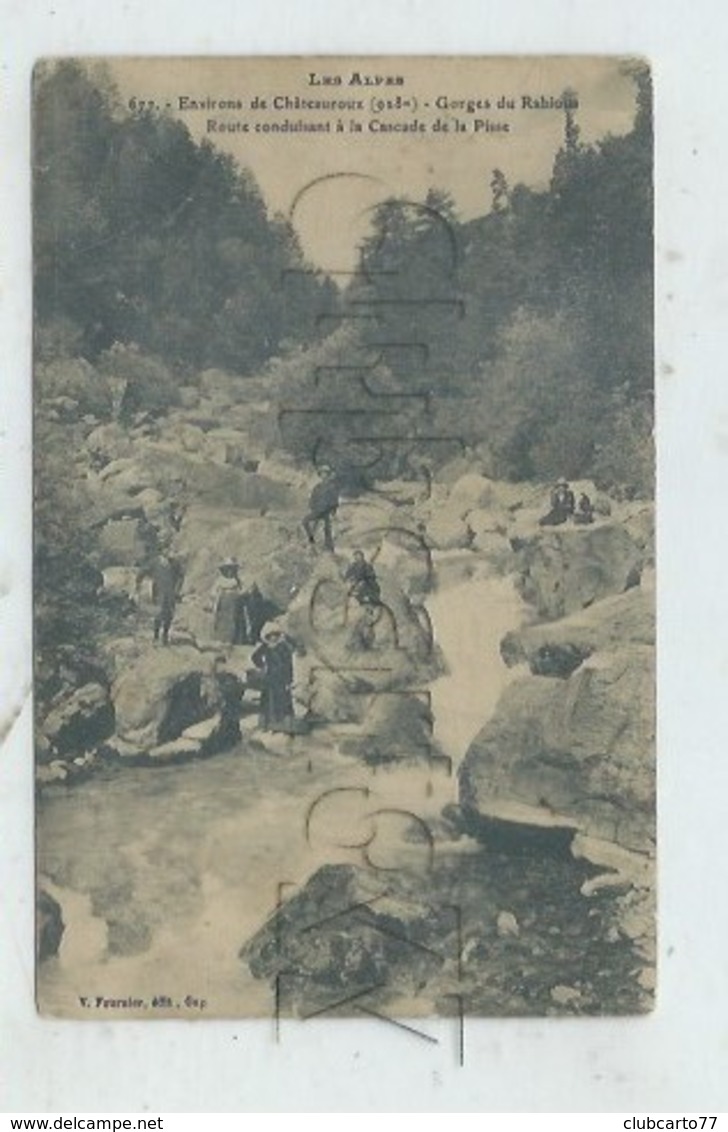 Châteauroux-les-Alpes (05) : Touristes à La Cascade De La Pisse En 1905 (animé) PF. - Autres & Non Classés