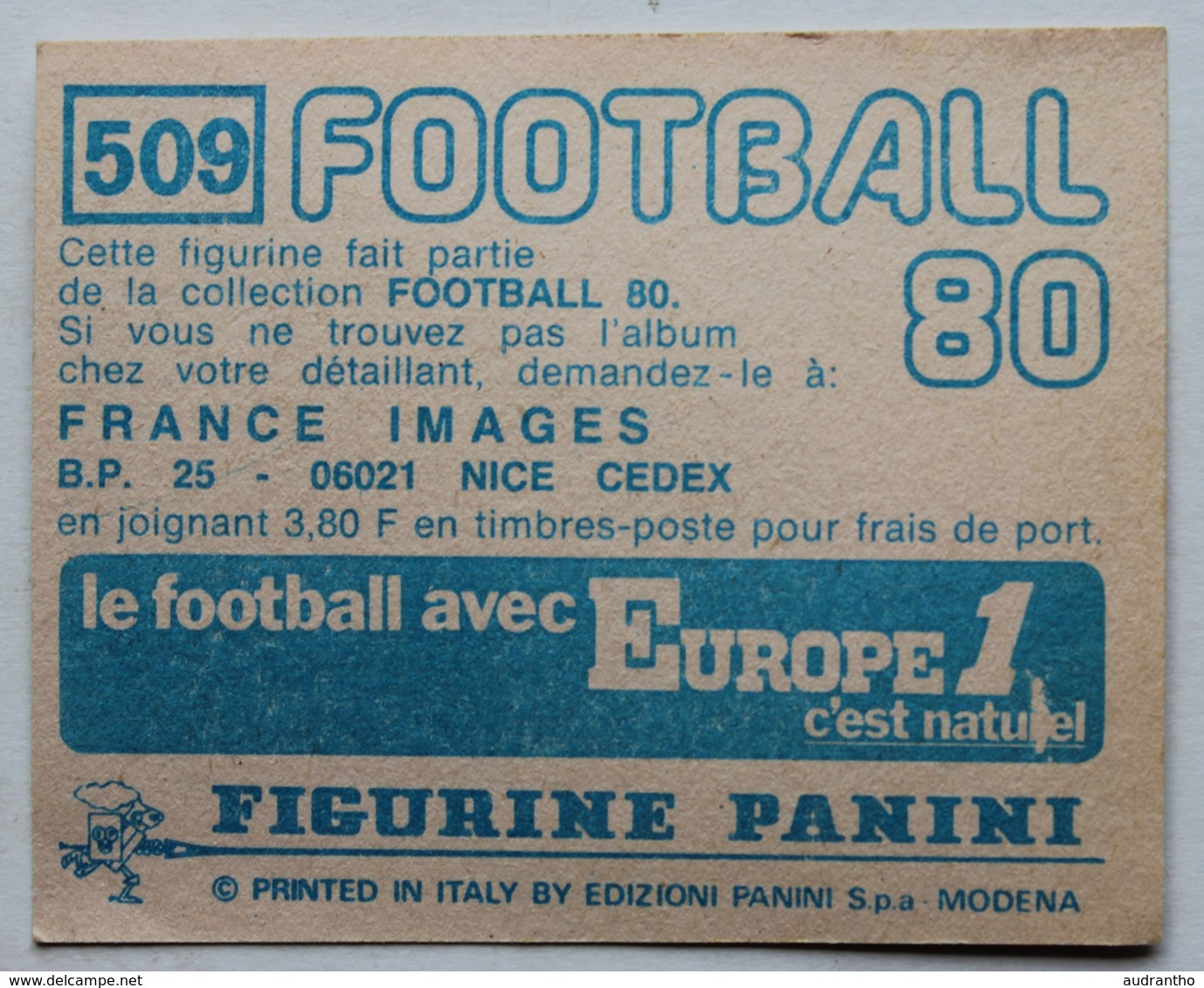 Vignette Autocollante Figurine Panini Football 80 équipe De Martigues Frédéric Kassoyan Ante Kovacic N°509 - Edition Française