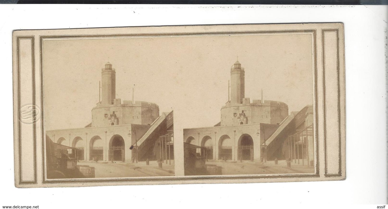 PHOTO STÉREO , Alger, Le Phare , Monogramme L M  ( Vers 1860 -70 ) - Photos Stéréoscopiques