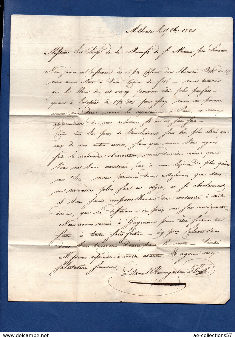 Lettre   / De Mulhouse / Pour Senones / 17 Octobre 1824 - 1801-1848: Precursors XIX