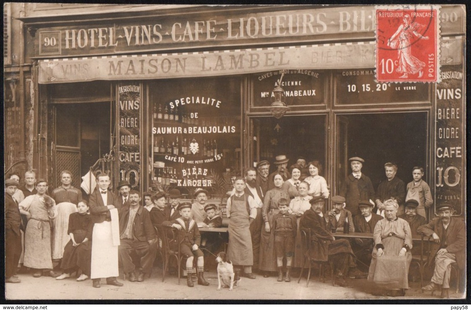 [93] Seine Saint Denis > Les Lilas Carte Photo Maison LAMBEL 90 Rue De Paris. Hotel , Vins , Café ,Liqueurs, Billard - Les Lilas